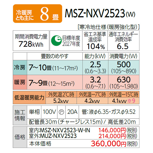 MSZ-NXV2523-W