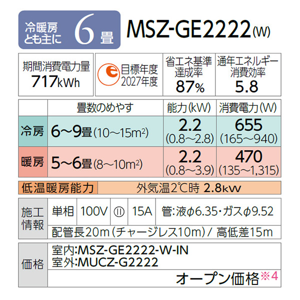 MSZ-GE2222-W