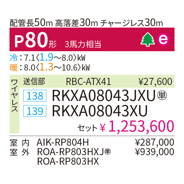 RKXA08043XU / RKXA08043JXU