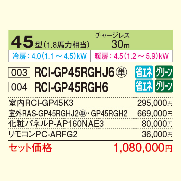 RCI-GP45RGHJ6 / RCI-GP45RGH6