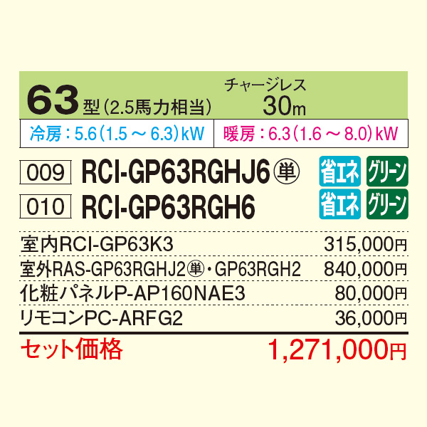 RCI-GP63RGHJ6 / RCI-GP63RGH6