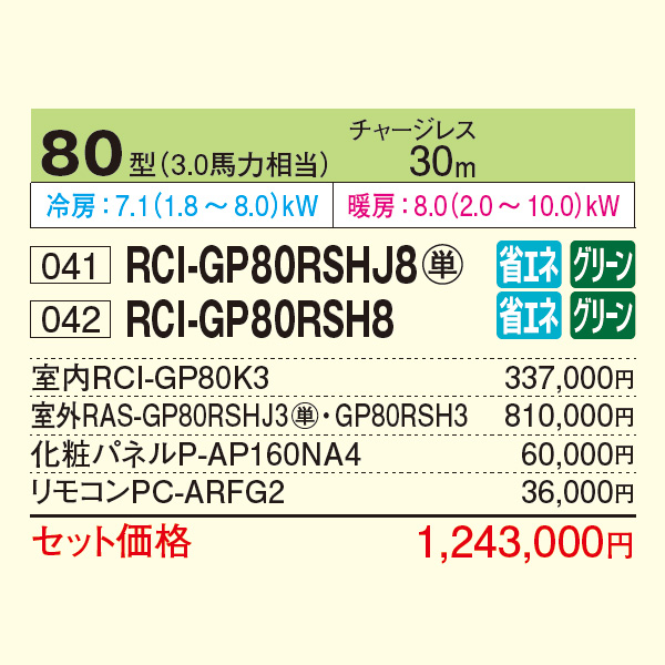 RCI-GP80RSHJ8 / RCI-GP80RSH8