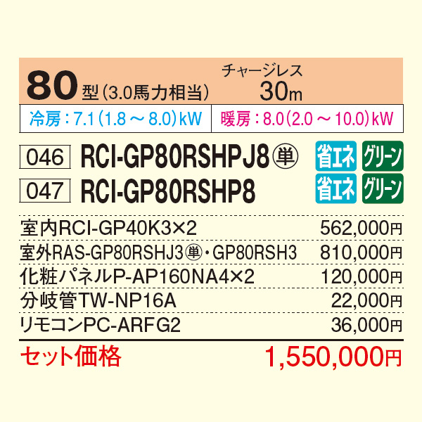 RCI-GP80RSHPJ8 / RCI-GP80RSHP8