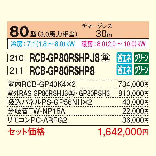RCB-GP80RSHPJ8 / RCB-GP80RSHP8