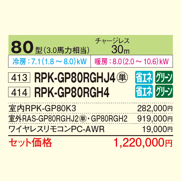 RPK-GP80RGHJ4 / RPK-GP80RGH4