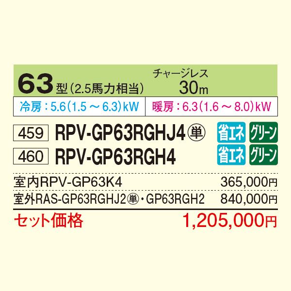RPV-GP63RGHJ4 / RPV-GP63RGH4