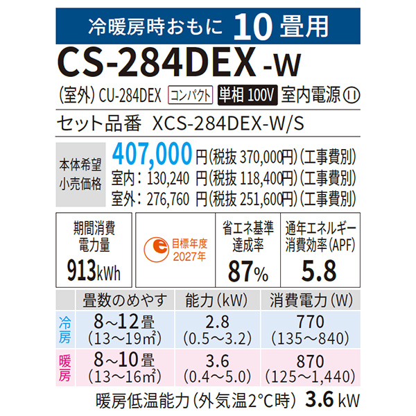 CS-284DEX-W