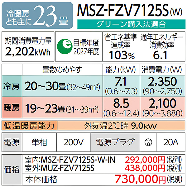 MSZ-FZV7125S-W