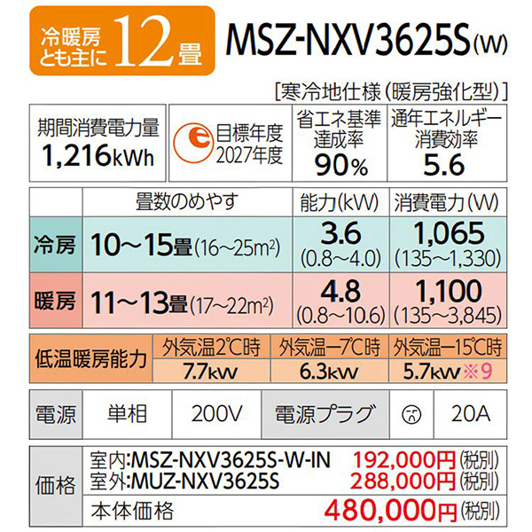 MSZ-NXV3625S-W