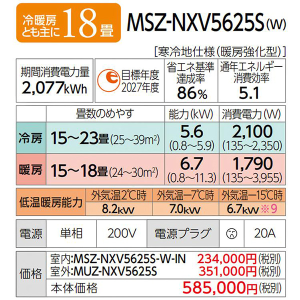 MSZ-NXV5625S-W
