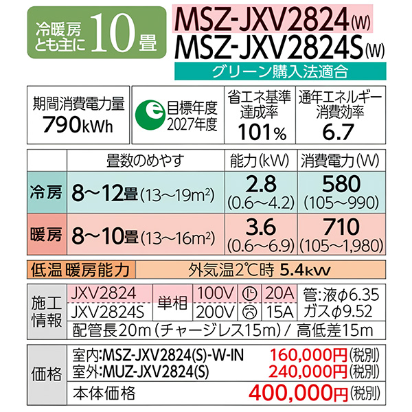 MSZ-JXV2824-W