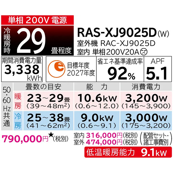 RAS-XJ9025D-W