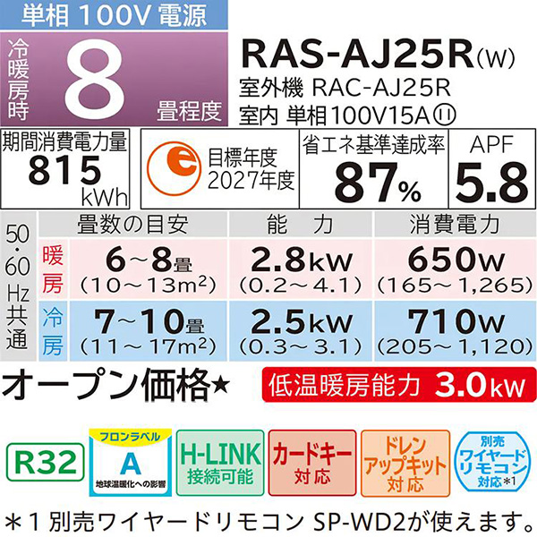 RAS-AJ25R-W