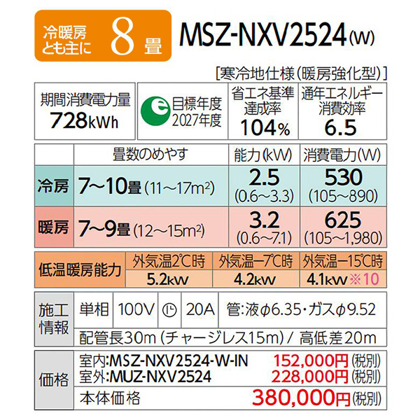 MSZ-NXV2524-W