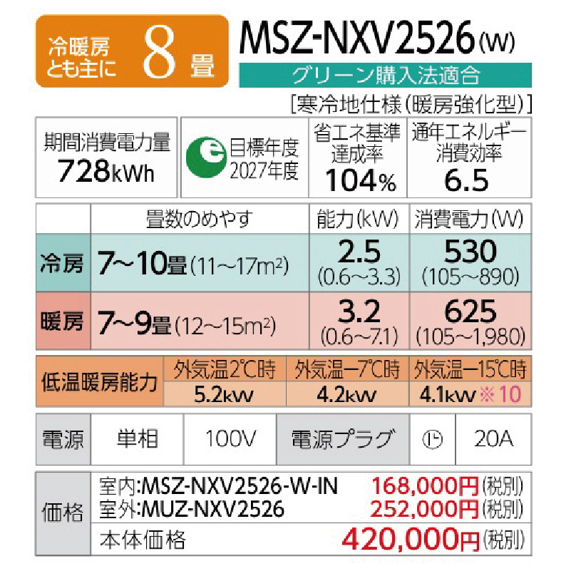 MSZ-NXV2526-W