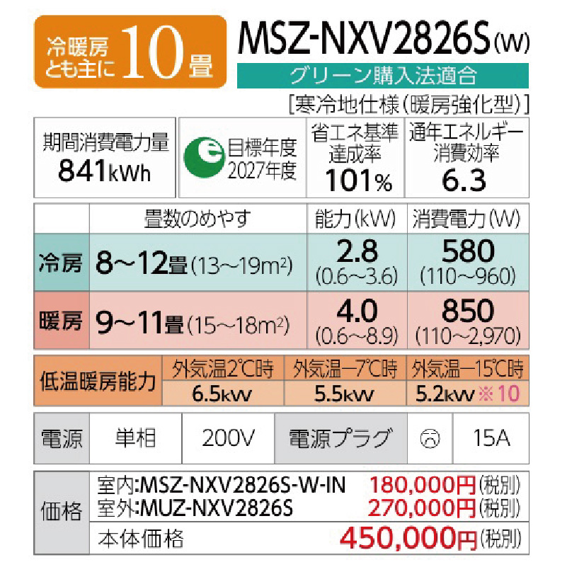 MSZ-NXV2826S-W